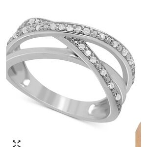 Elegant Sterling Silver Women's Ring with Genuine Diamonds